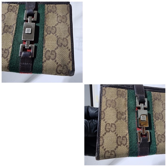 Authentic GUCCI Monogram Web Wallet Brown/Beige - Picture 9 of 15